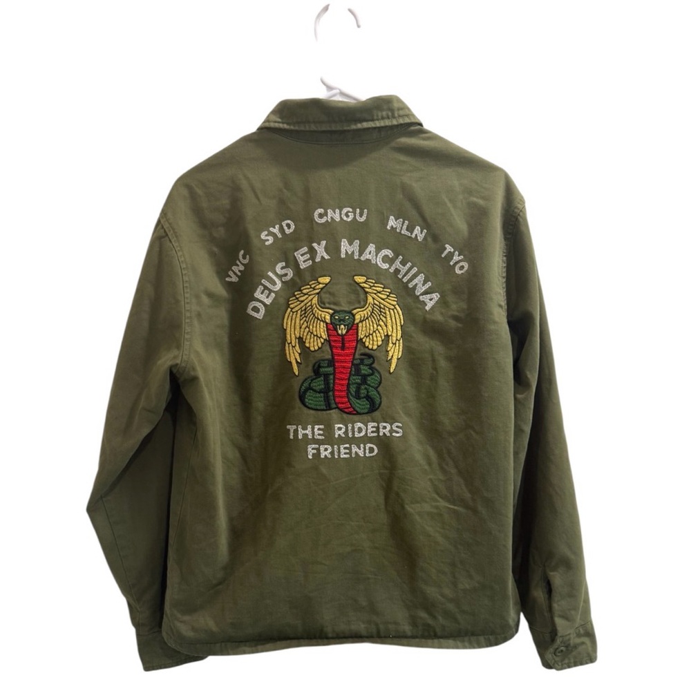Deus Ex Machina Riders Friend Embroidered Souvenir Jacket Olive M Rare - Picture 12 of 16